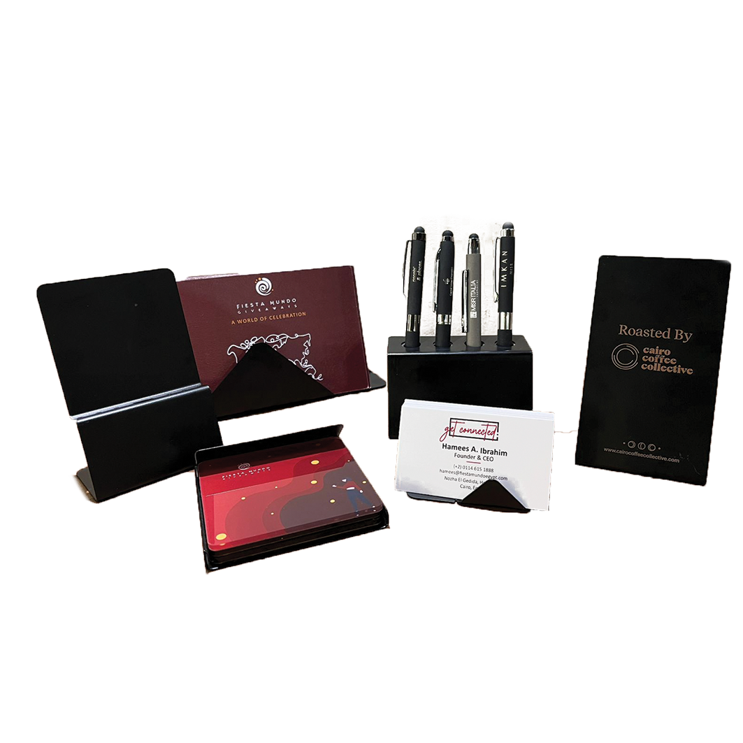 Desk Set (Card Holder - Paper Holder - Coaster Set - Pen Holder - Mobile Stand)