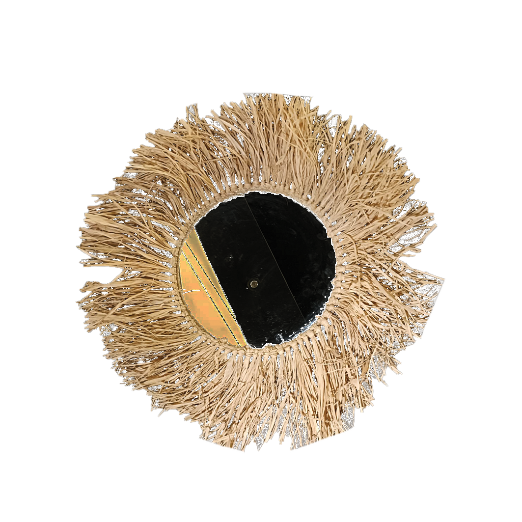Handmade raffia mirror
